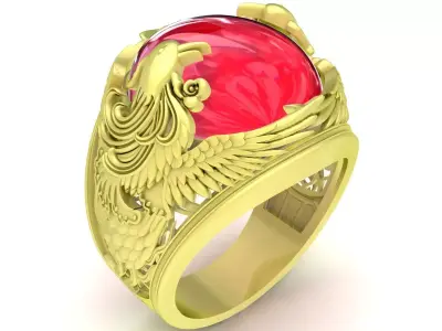 Luxury Dragon Ruby Ring 3D Jewelry Model  3865 3D print model