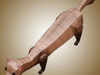 Ferret Low Poly Low-poly 3D model