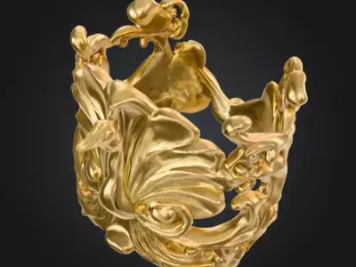 Golden Ornate Crown Low-poly 3D model