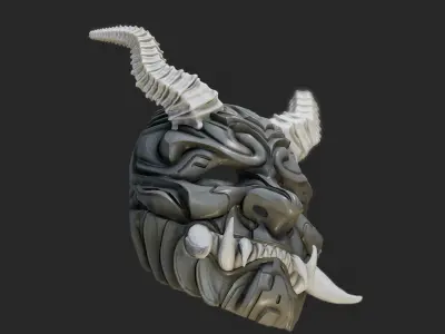 Oni Mask 16 Demon Face 3D print model