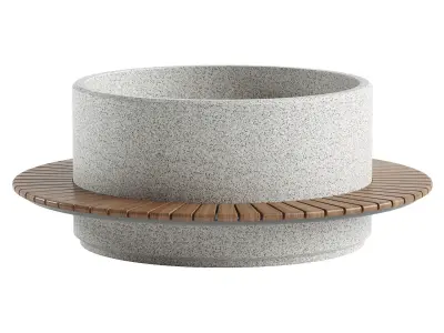 ROUND PLANTER BENCH 342 3D model