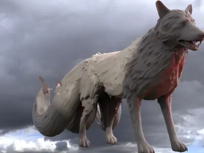 King Wolf Three tails  3D model