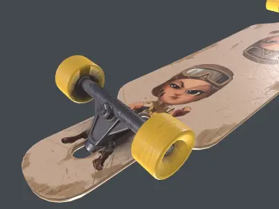 LowPoly longboard Low-poly 3D model
