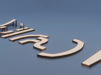 Race Track Construction Kit  Low-poly 3D model