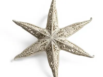Intricate Decorative Star Model Pack Low-poly 3D model
