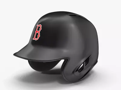 Baseball Helmet Two Sided Boston Black Low-poly 3D model