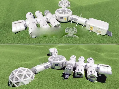 Planetary crew cabin Low-poly 3D model