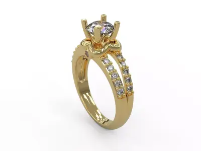 Wedding Solitaire Diamond Luxury Ring 3D print model