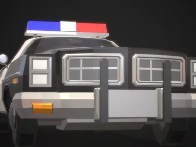 Low-Poly Retro Police Car 01 Low-poly 3D model