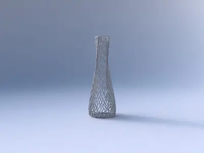 Vase semi quadratic with lattice tiles 3D print model
