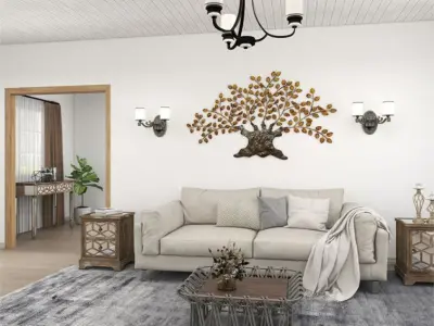 Traditional Landscape  Nature Wall Decor on Metal 3D model