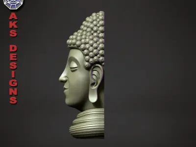 Gautam Buddha v1 Bas relief for wall decoration 3D print model