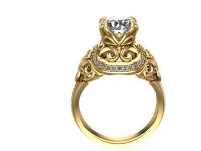 Diamond Ring  3D print model 8
