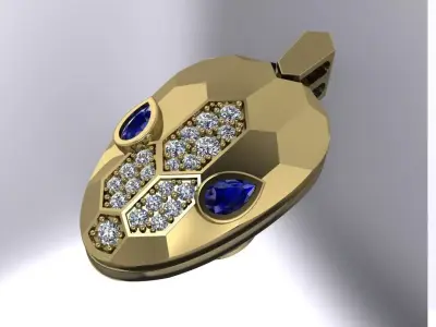 Set Bulgari Jewlery  Ring Pendant Earring  3D print model