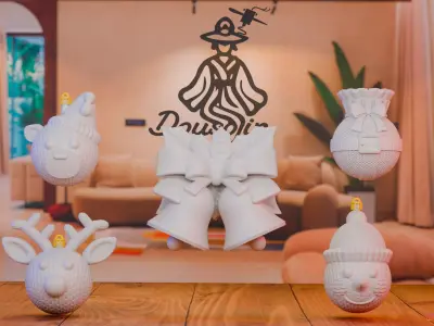 Knitted Christmas Ornaments Pack  5 Models  Free 3D print model