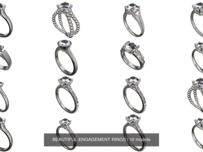 BEAUTIFUL ENGAGEMENT RINGS 3D Model Pack