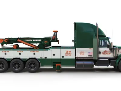 International LoneStar heavy wrecker truck Low-poly 3D model