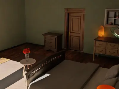 Realistic Bed room Interior 3D model