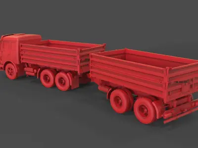 Mercedes-Benz NG 1632 with trailer 3D print model