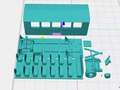 Tractor trailer people 3D print model