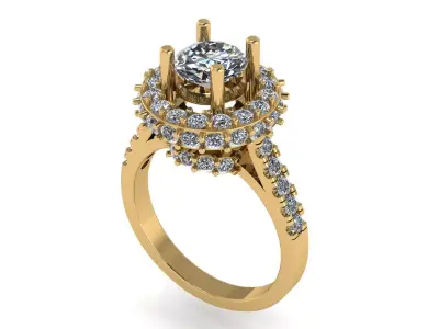  Diamond Wedding Ring 3D print model