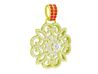 5059 luxury diamond women pendant 3D print model