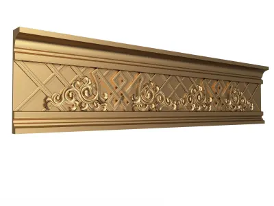 Cornice Decoration Molding 015 Low-poly 3D model