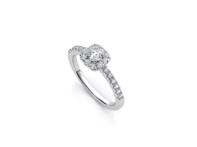 ZDR070 diamond engagement ring gold 3D print model