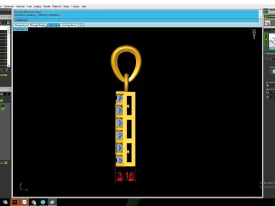 Luxury Square Frame Letter Pendant With Stones  2825 3D print model