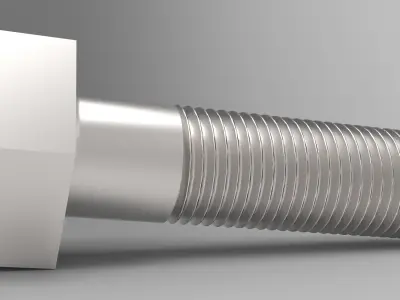 Real Threaded Metric Hexagon Headed Bolts - M10 x 35mm 3D print model