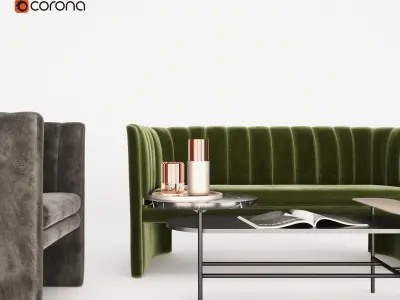 ANDtradition Sofa Lounge chair and Table 3D model