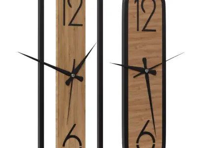 Wooden Clock Free 3D model