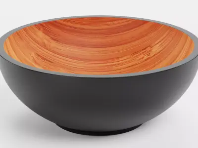 -Bamboo Bowl V5- Low-poly 3D model