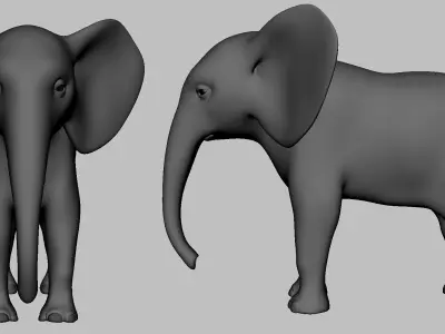 Baby Elephant Low-poly 3D model