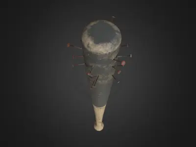Spiked Baseball Bat Lowpoly Pbr Gameready Low-poly 3D model