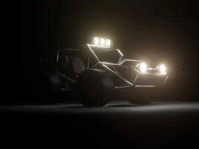 Go kart Car Vechile  Low-poly 3D model