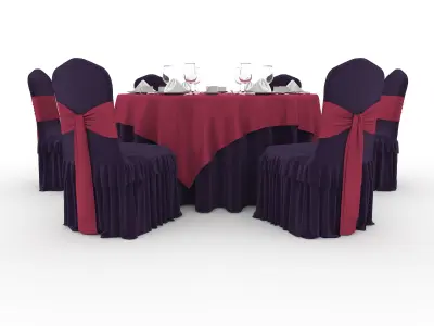 Banquet Table and Chair 51 3D model