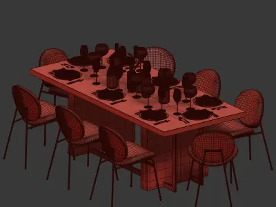 Dinning Set 20 3D model
