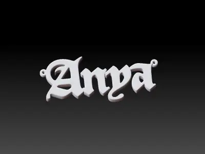 Name pendant Anya Free 3D print model