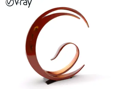 Abstract Metal Sculpture Model Pack Low-poly 3D model