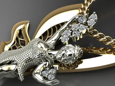 Ballerina Butterfly pendant 3D print model