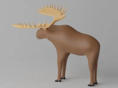 Cartoon Moose Deer 3D model