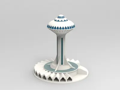 3D Design of the Khobar Water Tower 3D print model