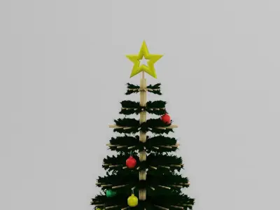 Christmas Tree Low-poly 3D model 7