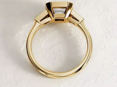 Three stone ring     002 3D print model