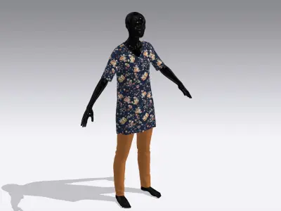 Female Cloth Dress Low-poly 3D model shop