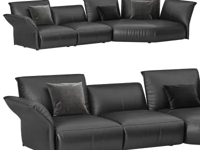 Flower Designed Luxury Calf Leather Sofa 3D model purchase