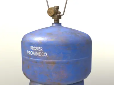 Gas Cylinder 2kg Blue Low-poly 3D model