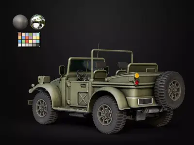 Military Jeep Army Game Ready Low-poly 3D model