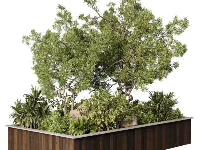 Garden plants in boxes - indoor Plants 530 3D model